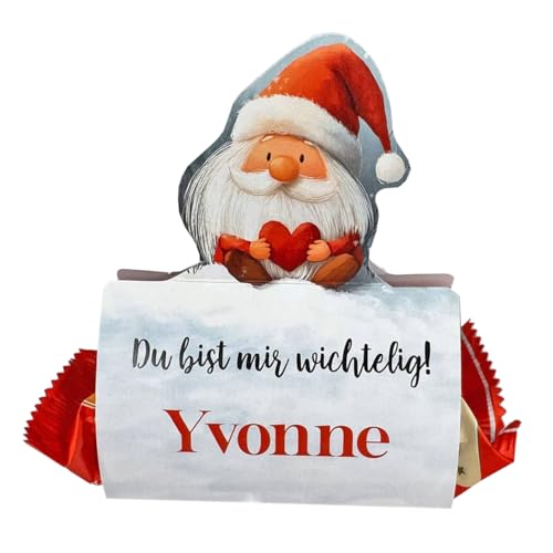 Herz & Heim® Ministollen mit Banderole und Wunschnamen, Motiv: Weihnachtsmann von Herz & Heim