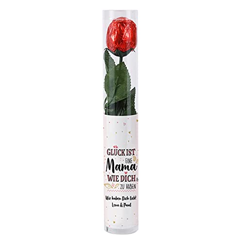 Herz & Heim® Muttertagsgeschenk Schoko-Rose - Glück ist eine Mama wie dich zu haben von Herz & Heim