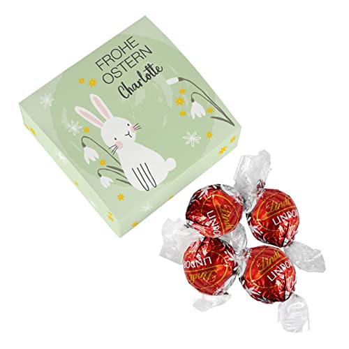Herz & Heim® Personalisierte Geschenkverpackung mit 4 Pralinen/Kleine Aufmerksamkeit Ostern Hase von Herz & Heim