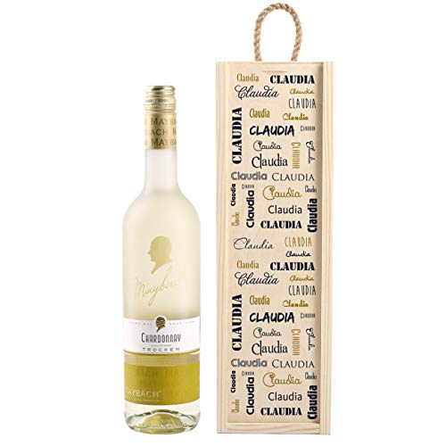 Herz & Heim® Personalisiertes Wein-Geschenk mit Weißwein zur Auswahl - edles Geburtstagsgeschenk Chardonnay von Herz & Heim