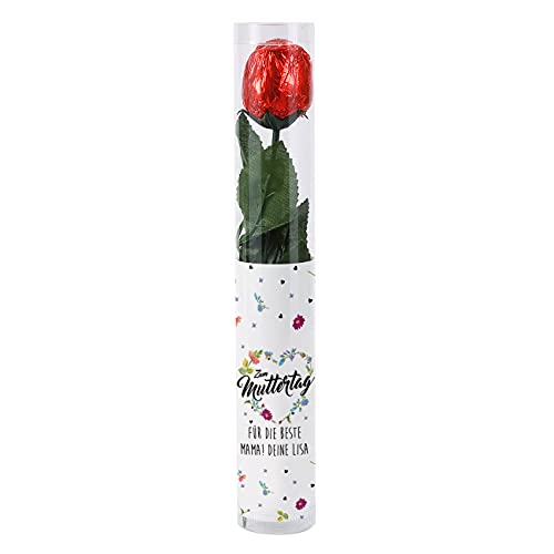 Herz & Heim® Schoko-Rose Muttertagsgeschenk mit Wunschtext von Herz & Heim