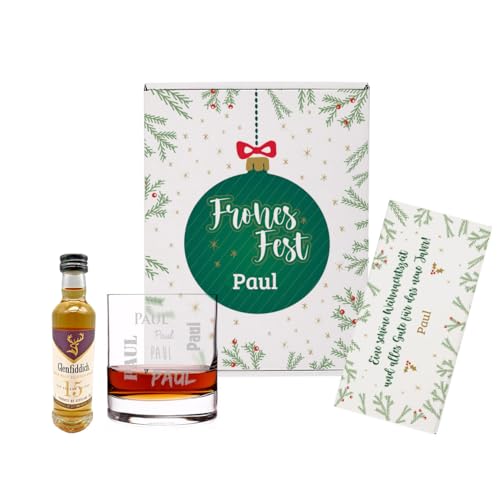 Herz & Heim® Weihnachtliches Geschenkset Whisky (1x 0.05l), 4-teilig inkl. Geschenkbox von Herz & Heim