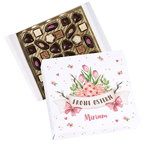 Herz & Heim® Lindt Pralinen, 155g, verschiedene Motive zu Ostern, personalisiert Frohe Ostern Rosé von Herz & Heim