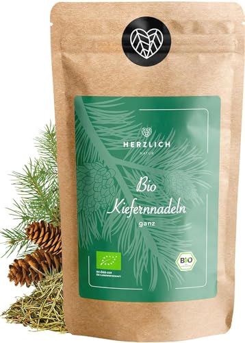 BIO Kiefernnadeln 100g - Kiefernadeltee, getrocknete Kiefernnadeln aus Wildsammlung - lose 100% Bio und rein - Bio Kiefernnadeln-Tee | Herzlich Natur von Herzlich Natur