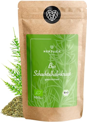 Bio Schachtelhalmtee 100g - Schachtelhalmkraut, Ackerschachtelhalm, Zinnkraut Tee lose & geschnitten, 100% Bio und rein | Ackerschachtelhalm Tee Herzlich Natur von Herzlich Natur