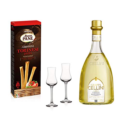 Grappa-Geschenk-Set für Herren mit Gappa Cellini Oro + 2 Grappagläsern von Herzling