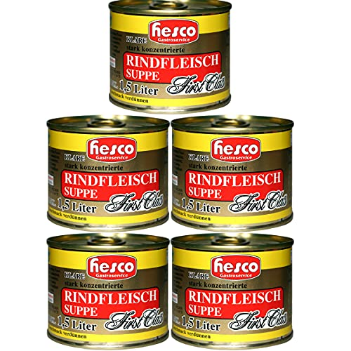 Hesco First Class Rindfleisch Suppe 5er pack (5x212 ml) von Hessler