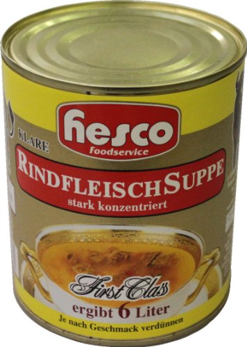 Hesco Klare Rindfleisch Suppe, stark konzentriert, 1er Pack (1 x 850 ml) von Hessler