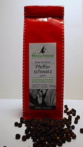 HEUSCHRECKE Bio Pfeffer schwarz, ganz, Tellicherry (2 x 50 gr) von Heuschrecke