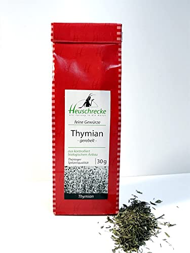 HEUSCHRECKE Bio Thymian, gerebelt, Spitzenqualität, Thüringer Typ (2 x 30 gr) von Heuschrecke