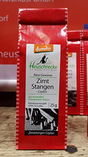 HEUSCHRECKE Bio Zimt, Demeter, Stangen Ceylon 10cm (2 x 25 gr) von Heuschrecke