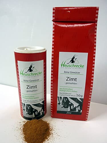 HEUSCHRECKE Bio Zimt, Mischung Ceylon und Cassia Zimt, gemahlen (2 x 30 gr) von Heuschrecke