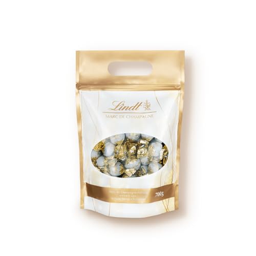 Lindt Schokolade Marc de Champagne Kugeln | 700 g | Ca. 56 Vollmilch-Schokoladen mit erlesener Füllung , alkoholhaltig | Großpackung | Pralinengeschenk | Schokoladengeschenk von Heywood