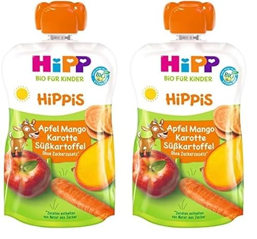 HiPP Apfel Mango Süßkartoffel Karotte - Bennie Bock, 12er Pack (6 x 100 g) von HiPP