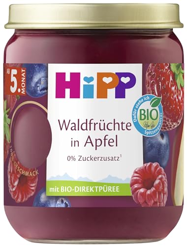 HiPP Bio Früchte Waldfrüchte in Apfel, 160g, 6er Pack (6x160g) von HiPP