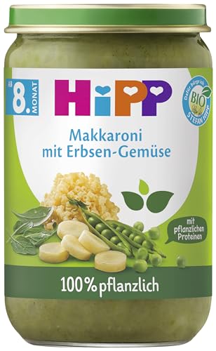 HiPP Bio Makkaroni mit Erbsen-Gemüse, 220g, 6er Pack (6x220g) von HiPP