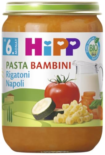 HiPP Bio Menüs ab 10. Monat Pasta Bambini, Rigatoni Napoli, 220g, 6er Pack (6x220g) von HiPP