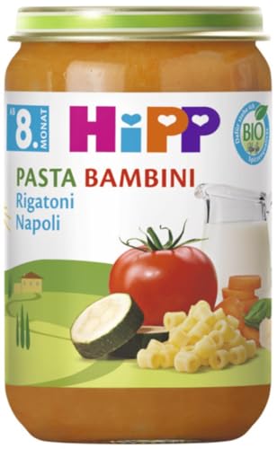 HiPP Bio Menüs ab 10. Monat Pasta Bambini, Rigatoni Napoli, 220g 6er Pack (6x220g) von HiPP