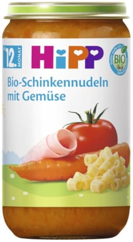 HiPP Bio Menüs ab 12. Monat Bio-Schinkennudeln mit Gemüse, 250g, 6er Pack (6x250g) von HiPP