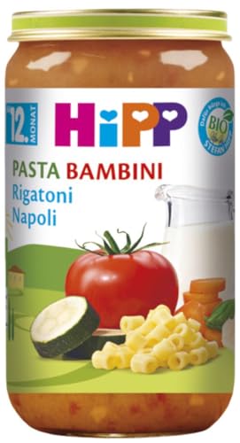 HiPP Bio Menüs ab 12. Monat Pasta Bambini, Rigatoni Napoli, 250g, 6er Pack (6x250g) von HiPP