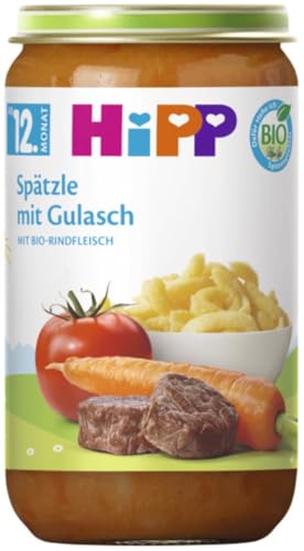 HiPP Bio Menüs ab 12. Monat Spätzle mit Gulasch, 250g, 6er Pack (6x250g) von HiPP