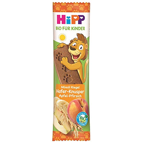 HiPP Bio-Riegel Müesli Hafer-Knusper, Apfel-Pfirsich, 24 x 20g von HiPP