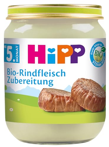 HiPP Bio-Rindfleisch-Zubereitung, 6er Pack (6 x 125 g) von HiPP