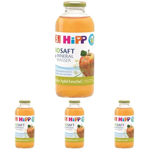 HiPP Bio-Saft + Mineralwasser Milder Apfel Fenchel, 500ml (Packung mit 4) von HiPP