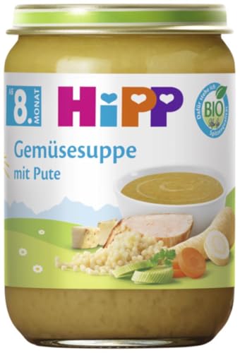 HiPP Bio Suppe ab 8. Monat Gemüsesuppe mit Pute, 190g, 6er Pack (6x190g) von HiPP