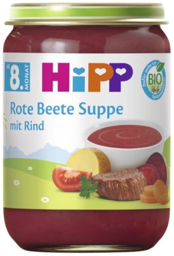 HiPP Bio Suppe ab 8. Monat Rote Beete Suppe mit Rind, 190g, 6er Pack (6x190g) von HiPP