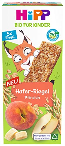 HiPP Bio für Kinder Luchs Hafer Riegel Pfirsich, 8 x (5 x 20g) von HiPP