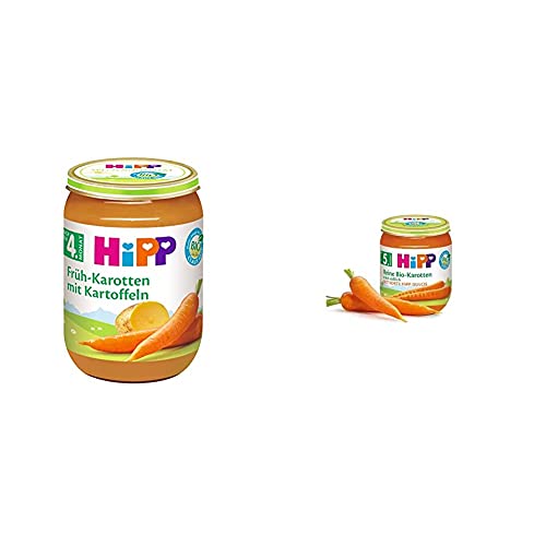 HiPP Früh-Karotten mit Kartoffeln Bio, 6er Pack (6 x 190 g) & Reine Früh-Karotten Bio, 6er Pack (6 x 125 g) von HiPP