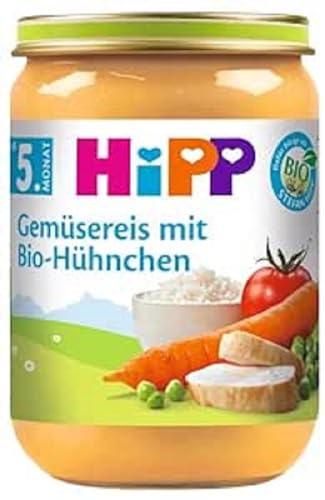 HiPP Gemüsereis mit Bio-Hühnchen, 6er Pack (6 x 190 g) von HiPP