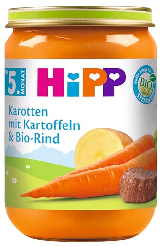 HiPP Karotten mit Kartoffeln und Bio-Rind, 6er Pack (6 x 190 g) von HiPP