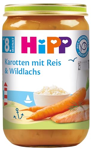 HiPP Karotten mit Reis und Wildlachs, 6er Pack (6 x 220 g) von HiPP