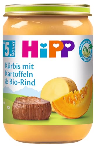 HiPP Kürbis mit Kartoffeln und Bio-Rind, 6er Pack (6 x 190 g) von HiPP
