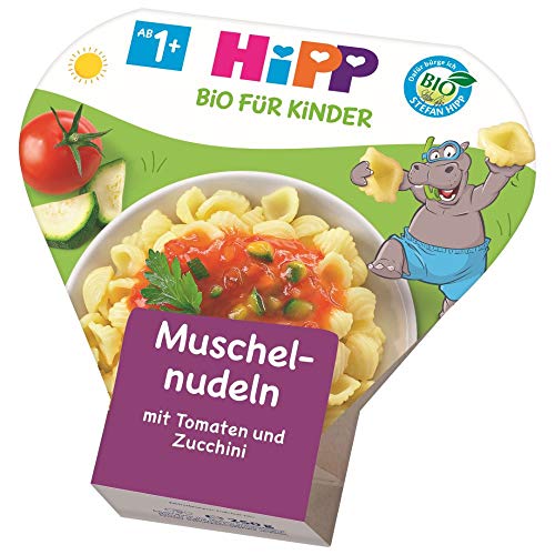 HiPP Muschelnudeln mit Tomaten und Zucchini Bio, 6er Pack (6 x 250 g) von HiPP