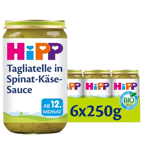 HiPP Pasta Bambini - Tagliatelle in Spinat-Käse-Sauce, 6er Pack (6 x 250 g) von HiPP