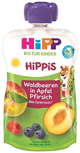 HiPP Waldbeeren in Apfel-Pfirsich, 100 g - Bio von HiPP