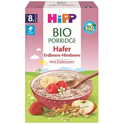 Hipp Bio-Müesli Porridge Hafer Erdbeere-Himbeere, 6er Pack (6 x 250 g) von HiPP