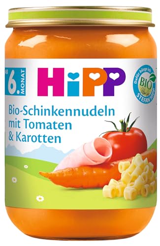 HiPP Bio-Schinkennudeln mit Tomaten und Karotten, 6er Pack (6 x 190 g) von HiPP