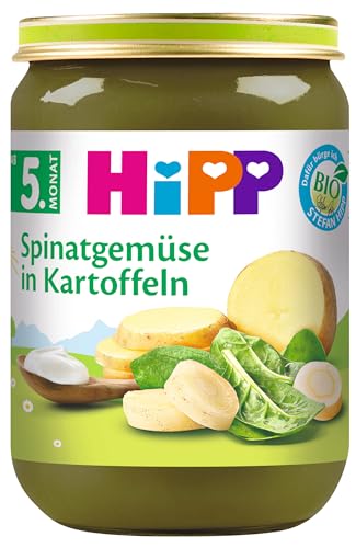 Hipp Gemüse, Spinatgemüse mit Kartoffeln, 6er Pack (6 x 190 g) von HiPP