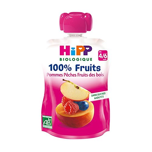 Hipp Gourde Pommes Pêches Fruits des Bois 90g von HiPP