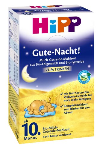 Hipp Gute Nacht Bio-Milch-Getreide Mahlzeit ab 10. Monat, 2er Pack (2 x 500g) von HiPP