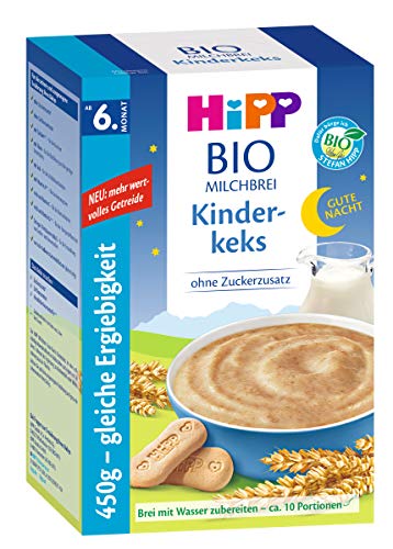 Hipp Gute-Nacht-Brei Kinderkeks ab dem 6. Monat, 450g, 3er Pack (3 x 450g) von HiPP