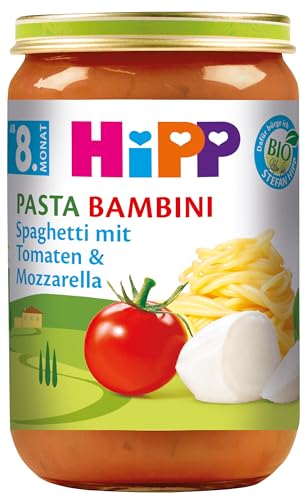HiPP Pasta Bambini - Spaghetti mit Tomaten und Mozzarella, 6er Pack (6 x 220 g) von HiPP