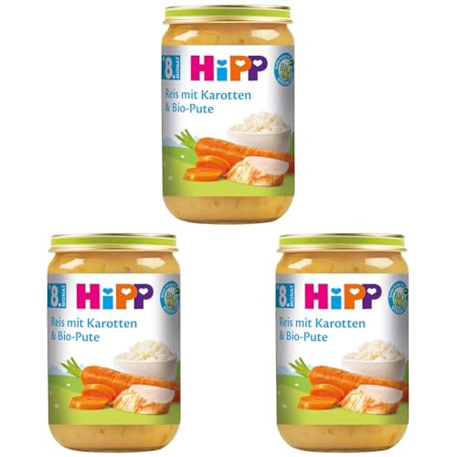 Hipp Reis mit Karotten und Bio-Pute, 6-er Pack (6 x 220 g) - Bio (Packung mit 3) von HiPP