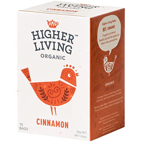 Higher Living Zimt Bio Kräuterteemischung, 15 Teebeutel, 1er Pack (1 x 33 g) von Higher Living Organic