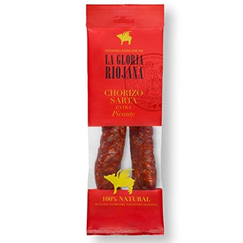 La Gloria Riojana - Pikante Chorizo Sarta Extra 100% Natürlich 230 g - Leckerer spanischer Wurstspezialität von Hijo de Jose Martinez Somalo