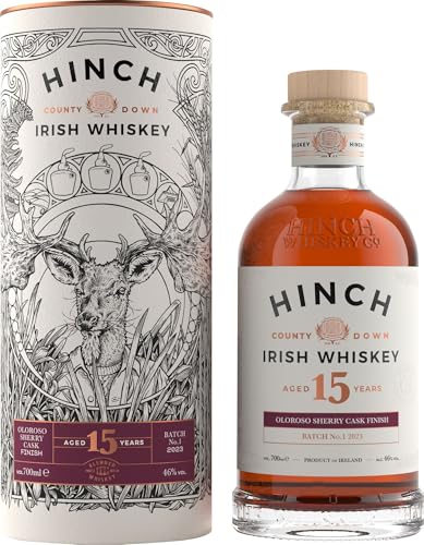 Hinch Irish Whisky aged 15 years Oloroso Sherry Cask Finish 46% vol • limitierte Auflage Batch No. 1 2023 in Geschenkpackung (1 x 0.7 l) von Hinch Distillery